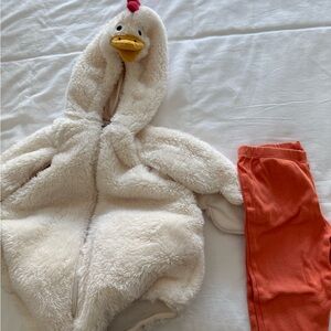 Chicken Baby Costume with Orange Leggings